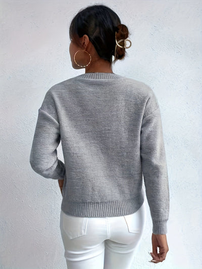 Holly™ - Cable Knit Crew Neck Sweater