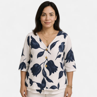 Nina™ | Flattering Floral Blouse